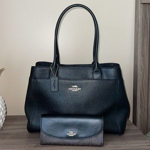 COACH PURSE &. WALLET SET video included!